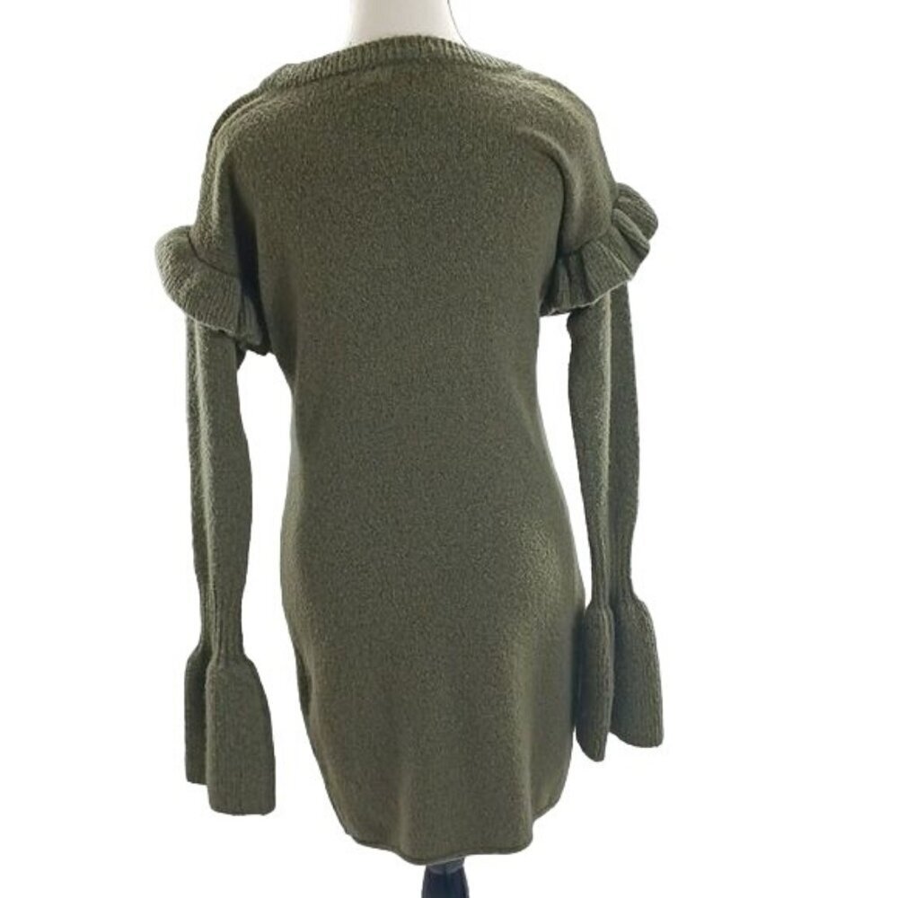 Romeo & Juliet Couture Sweater Dress Fuzzy Bodycon Ruffle Long Sleeve Size M - Picture 5 of 7